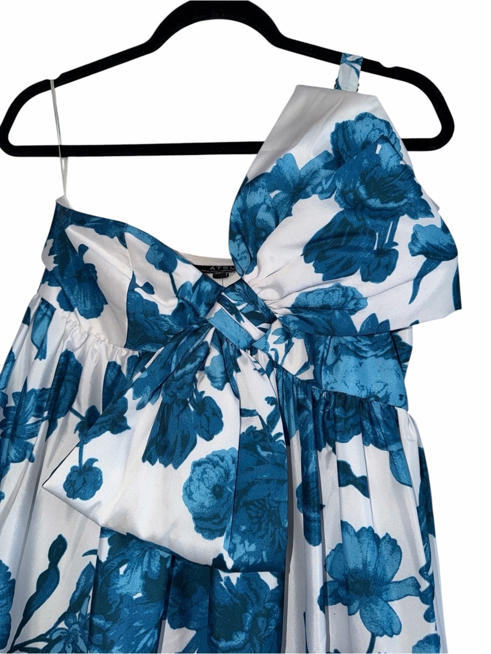 Anthropologie ATSU Blue Floral White Sundress with Bow Detail size XS NWT - Picture 6 of 12